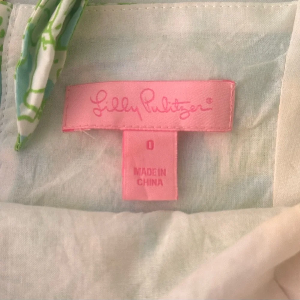 Lilly Pulitzer Green, Blue and White Jungle Women’s Sundress Dress Size 0 - Picture 8 of 12